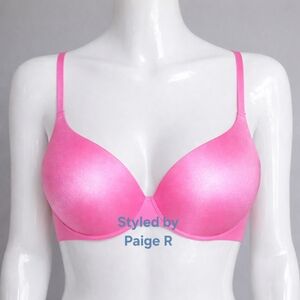 💕NWT SKIMS Ultimate Padded Plunge Pushup Teardrop bra Pink Neon Orchid 32DD E